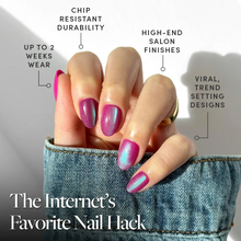 Berry Fizz press-on nail design - solid color style detail
