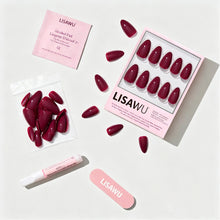 Berry Kiss press-on nails with glossy finish