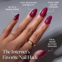 Berry Kiss press-on nails - almond shape, short length