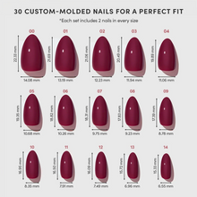 Berry Kiss press-on nail design - solid color style detail