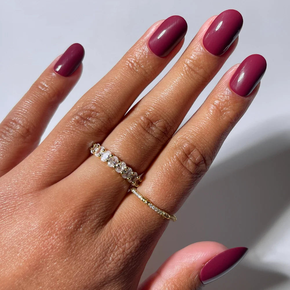 Lisawu Berry Maroon press-on nails