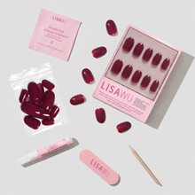Berry Maroon press-on nails in pink shade