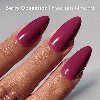 Berry Maroon press-on nails with glossy finish