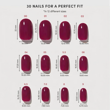 Berry Maroon press-on nail design - solid color style detail
