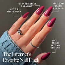 Berry Tempted press-on nail design - solid color style detail