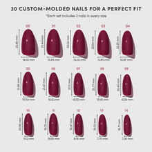 Berry Tempted press-on nail bundle - full set view