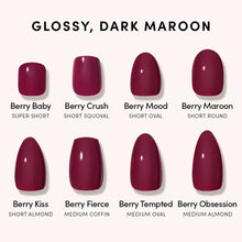 Berry Tempted press-on nail bundle - full set view