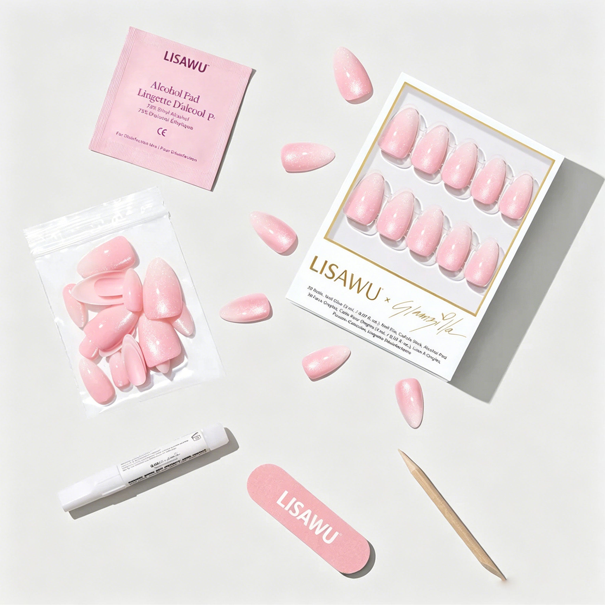 BIG BUNNY ENERGY press-on nails - almond shape, short length