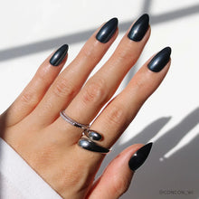 Black Metal press-on nails in black shade