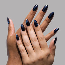 Black Metal press-on nails with metallic chrome finish