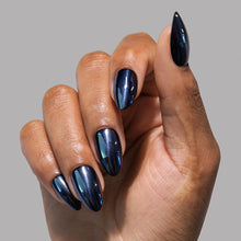 Black Metal press-on nails - almond shape, short length