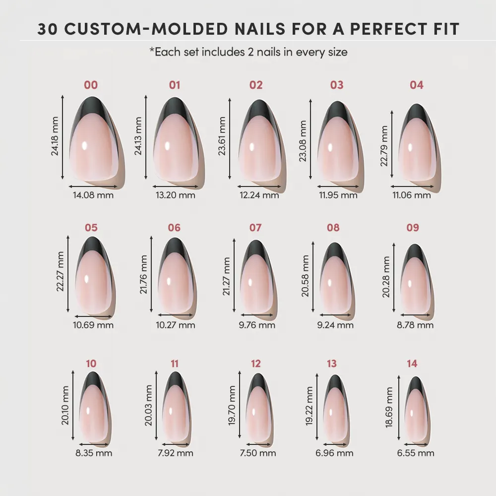 Black Truffle press-on nails with glossy finish