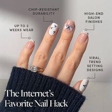 Blue A Kiss press-on nails - squoval shape, short length