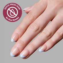 Blue Halo press-on nails - oval shape, extra short length