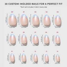 Blue Halo press-on nails - oval shape, extra short length