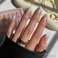 Blueberry Icing press-on nails in blue shade