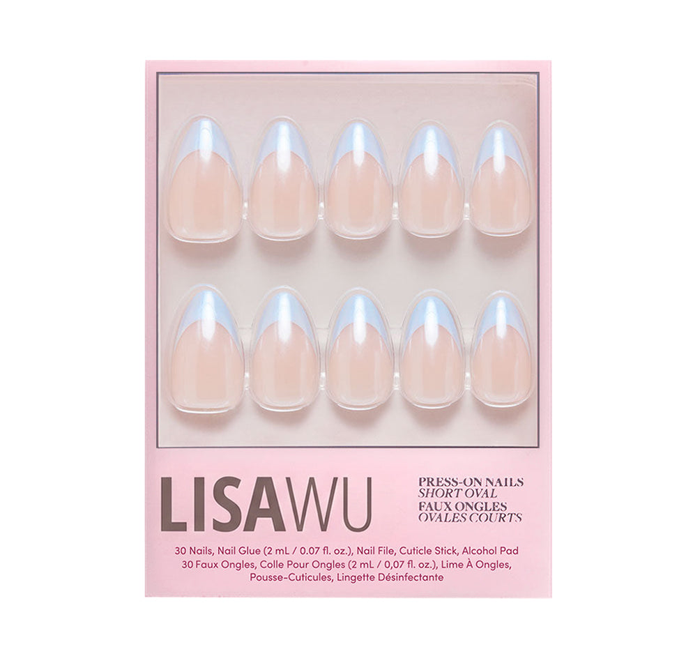 Blueberry Icing press-on nails with glazed finish