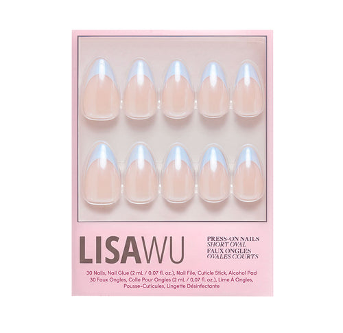 Blueberry Icing press-on nails with glazed finish