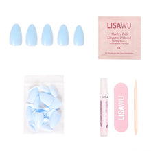 Blueberry Milk press-on nails with glossy finish
