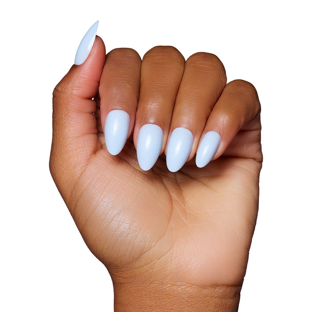 Blueberry Milk press-on nails - almond shape, short length