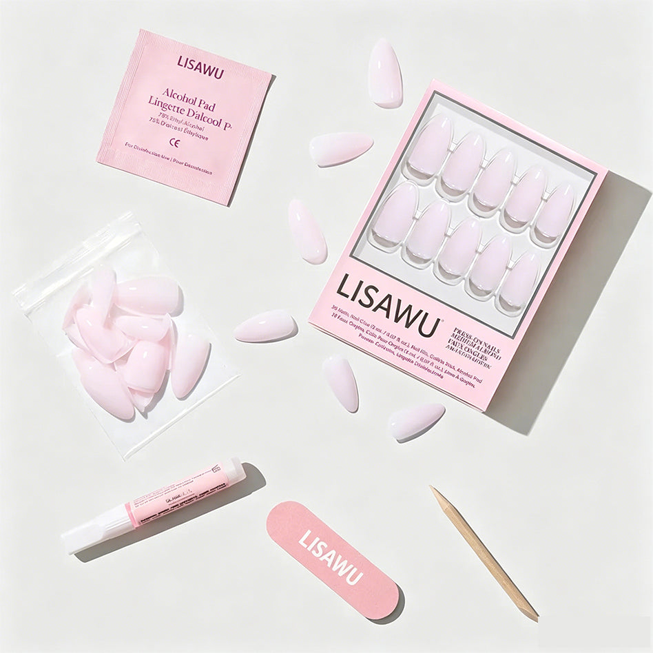 Blush Blanket press-on nails with glossy finish