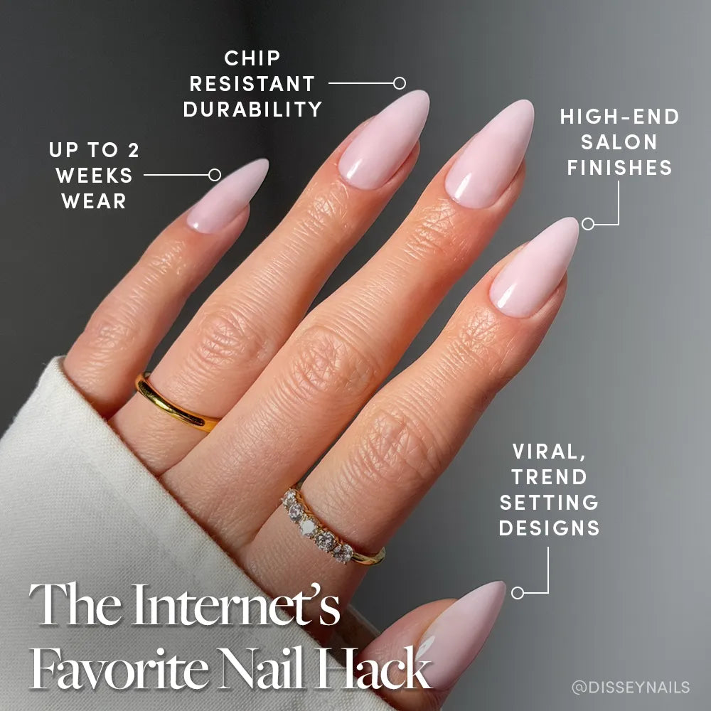 Blush Blanket press-on nails - almond shape, medium length
