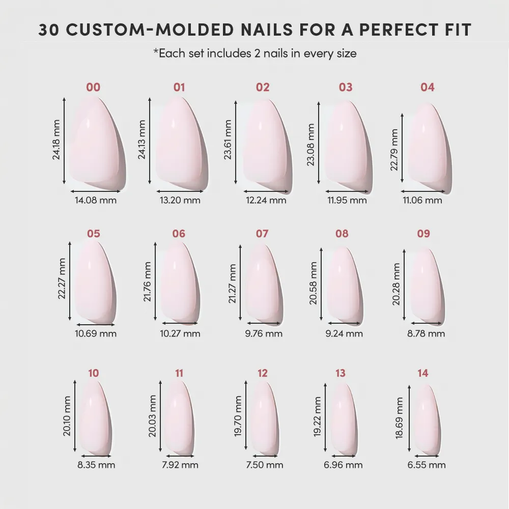 Blush Blanket press-on nail design - solid color style detail