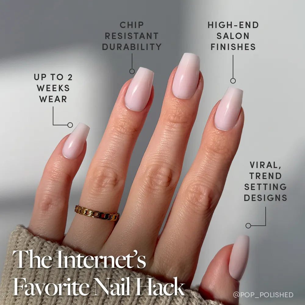 Blush Dream press-on nails with glossy finish