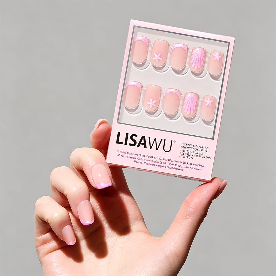 Blush Dunes press-on nails in pink shade