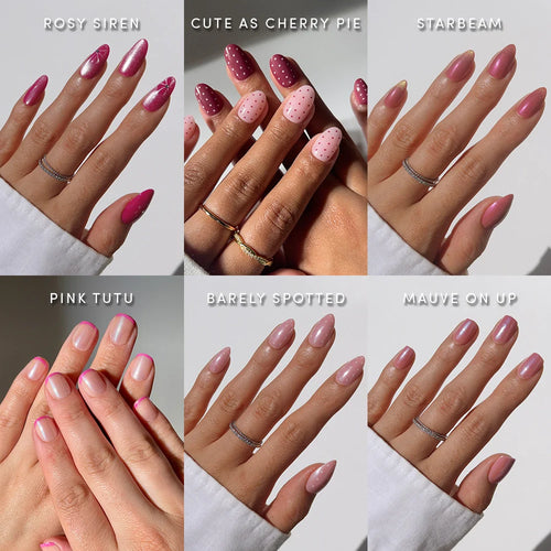 Blush Dusted nail set UGC customer photo