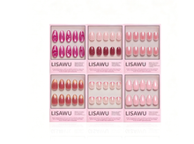 Close-up of Blush Dusted nail kit design