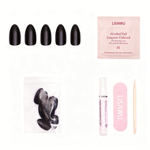 Boba press-on nails - almond shape, short length
