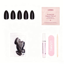 Boba press-on nails - almond shape, short length