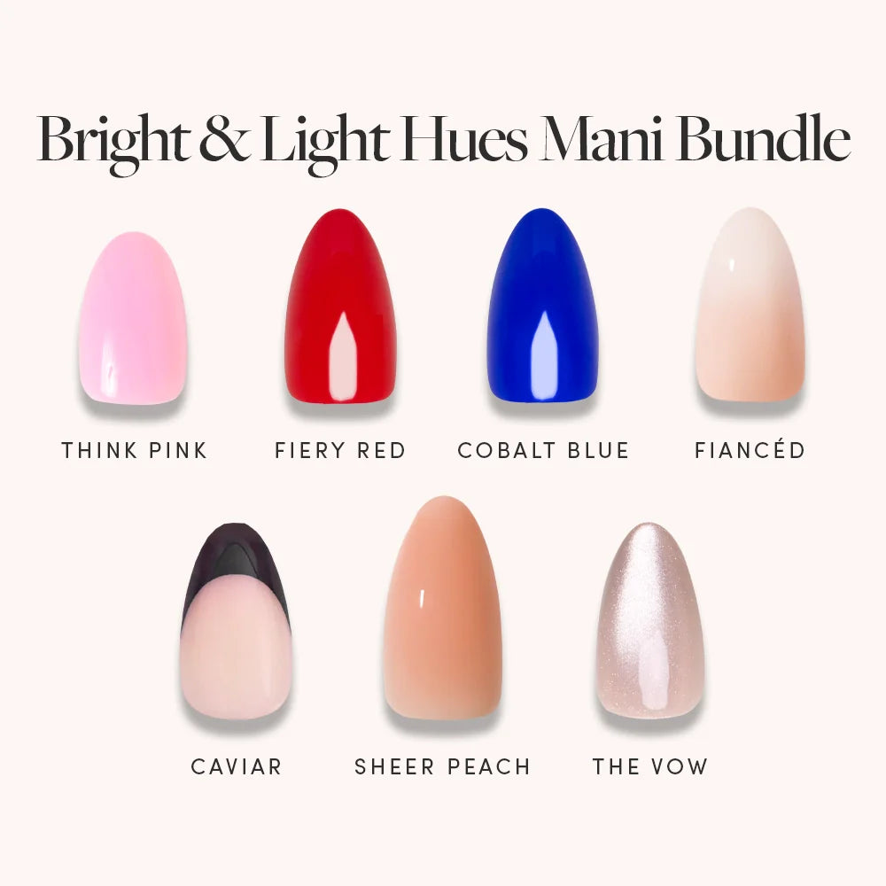 Bright & Light Hues Mani Bundle press-on nails in black shade