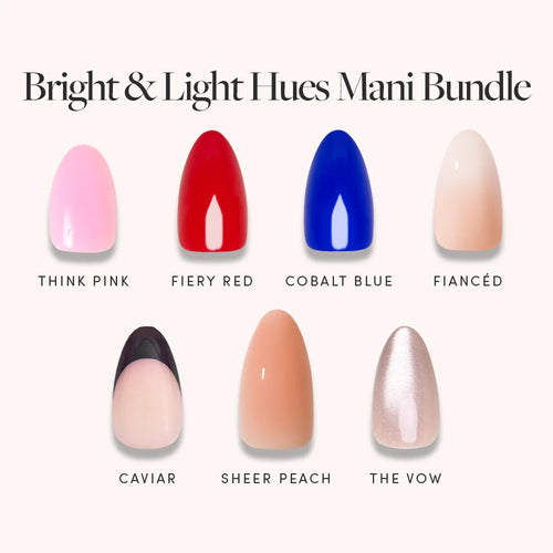 Bright & Light Hues Mani Bundle press-on nails in black shade