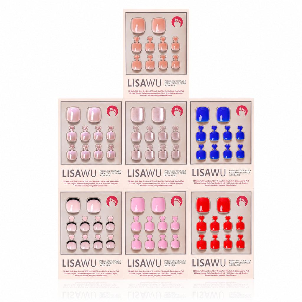 Bright & Light Hues Pedi Bundle press-on nails in black shade
