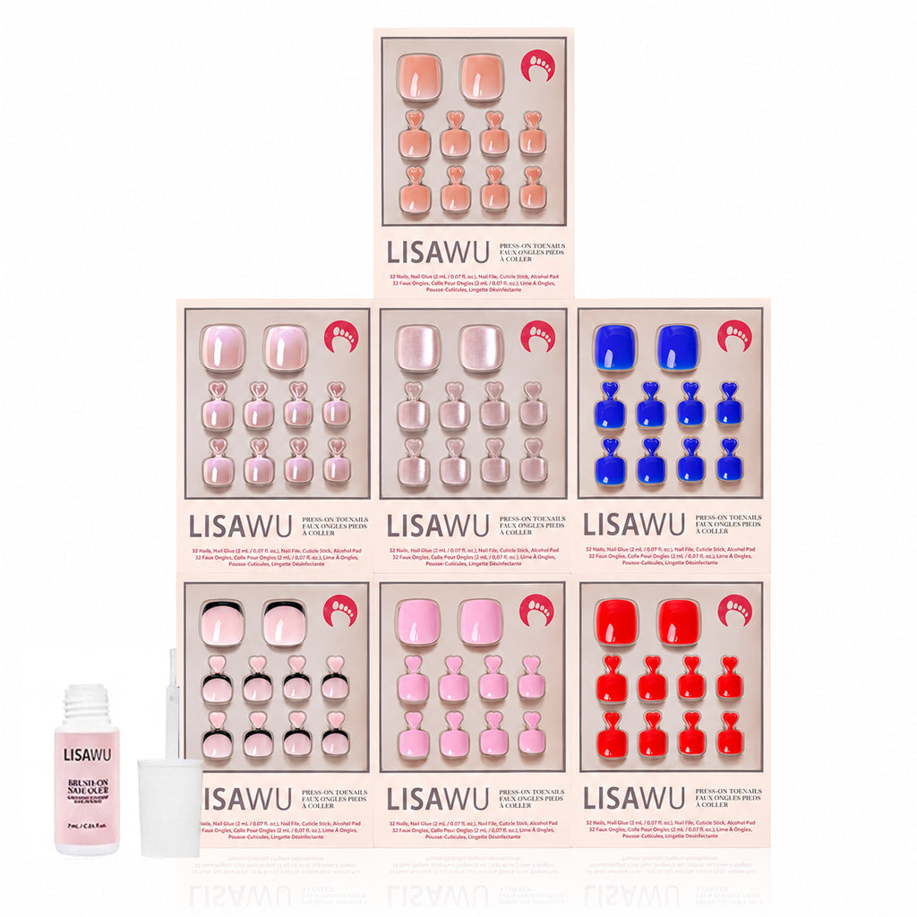 Bright & Light Hues Pedi Bundle press-on nails in blue shade
