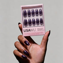 Burgundy Chrome press-on nails in red shade