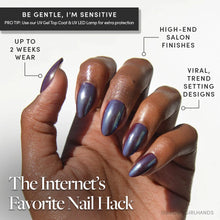 Burgundy Chrome press-on nail design - chrome style detail