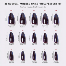 Burgundy Chrome press-on nail design - solid color style detail