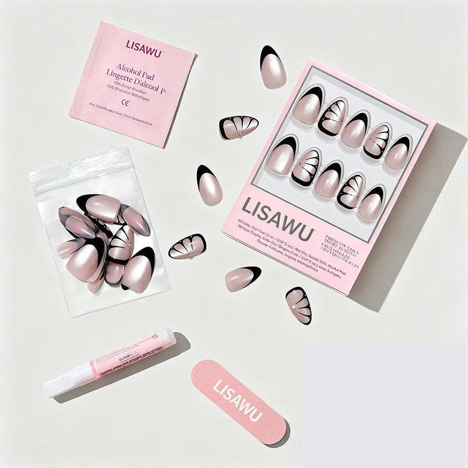 Butterfly Effect press-on nails with velvet finish