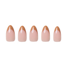 Café Crème press-on nails - almond shape, short length
