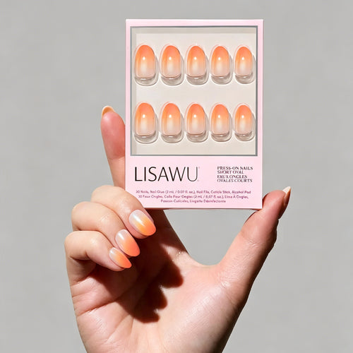 Candy Corn themed press-on nails product photo
