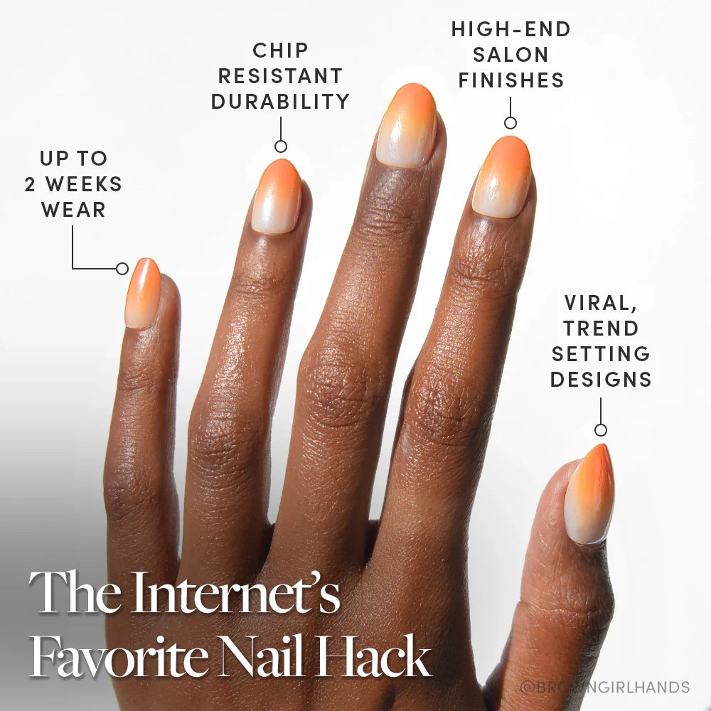 Candy Corn press-on nails lifestyle