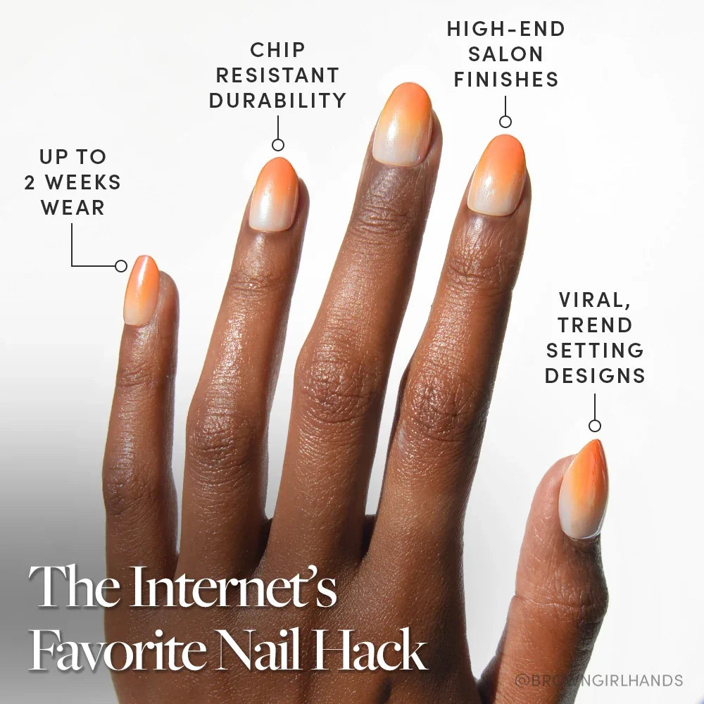 Candy Corn press-on nails lifestyle