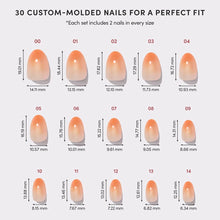 Candy Corn press-on nails in nude shade