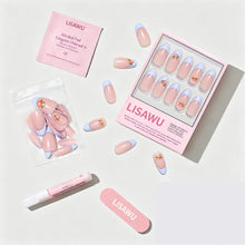 Capri Coast press-on nails - oval shape, medium length