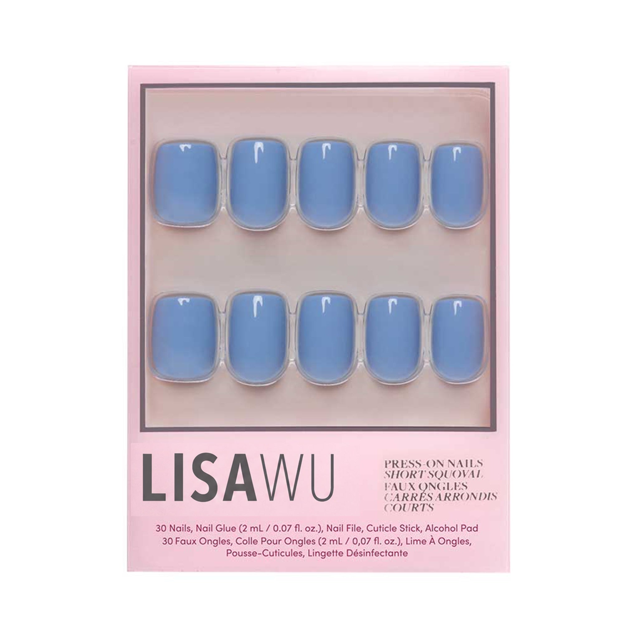 Cashmere Blue press-on nails in blue shade