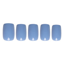 Cashmere Blue press-on nails - squoval shape, short length