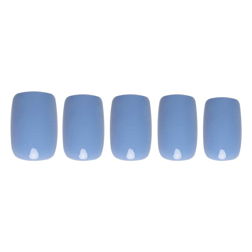 Cashmere Blue press-on nails - squoval shape, short length
